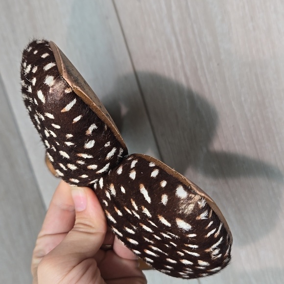 J.Crew Women Leather Animal Print fur Loafer Slip on shoes sz 8 - Picture 4 of 14